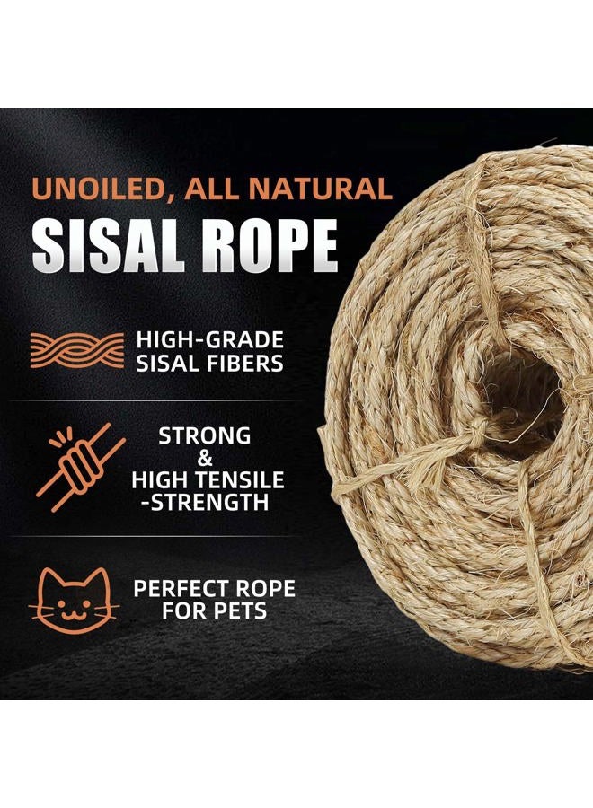 Radix Rope Twisted Sisal Rope - All Natural Chemical Free, Cat Tree Rope Twine for Scratching Post Repair, Replacement, and Crafts Gardening Home Decorating (1/4" x 100ft) - Image 5