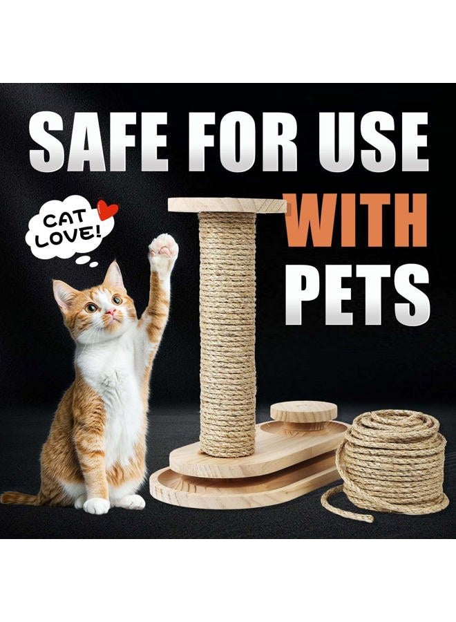 Radix Rope Twisted Sisal Rope - All Natural Chemical Free, Cat Tree Rope Twine for Scratching Post Repair, Replacement, and Crafts Gardening Home Decorating (1/4" x 100ft) - Image 4