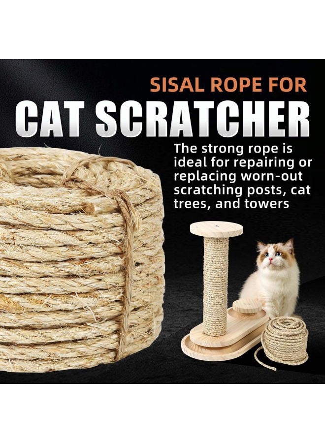 Radix Rope Twisted Sisal Rope - All Natural Chemical Free, Cat Tree Rope Twine for Scratching Post Repair, Replacement, and Crafts Gardening Home Decorating (1/4" x 100ft) - Image 2