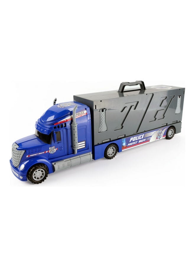 NIBEMINENT Container Tractor Parking Lot With 3 Alloy Cars multicolour 54x10.5x17cm - Image 1