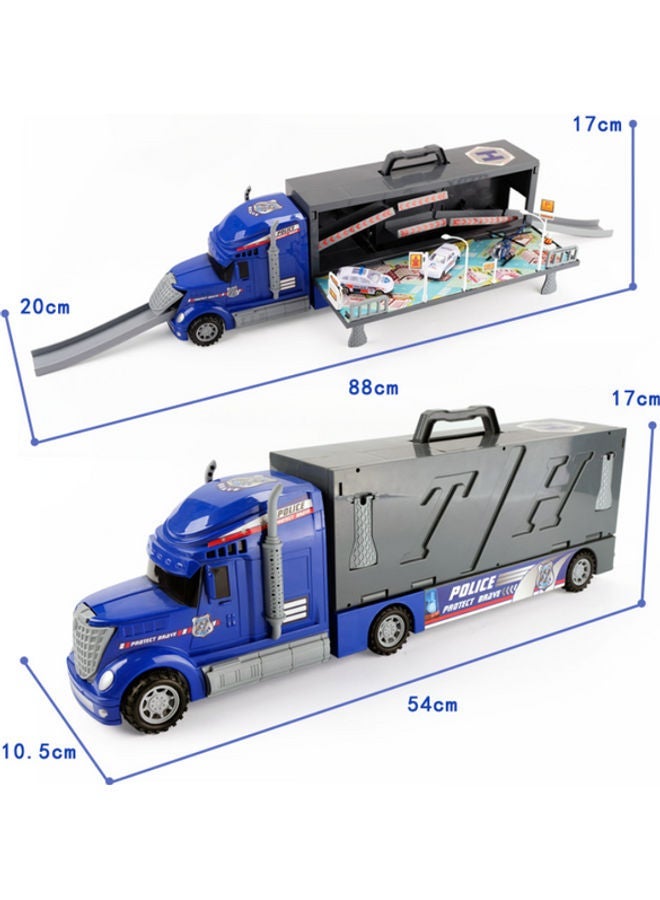 NIBEMINENT Container Tractor Parking Lot With 3 Alloy Cars multicolour 54x10.5x17cm - Image 2