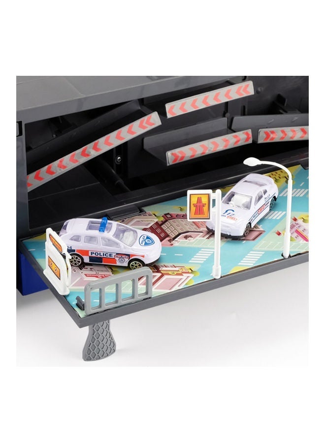 NIBEMINENT Container Tractor Parking Lot With 3 Alloy Cars multicolour 54x10.5x17cm - Image 4