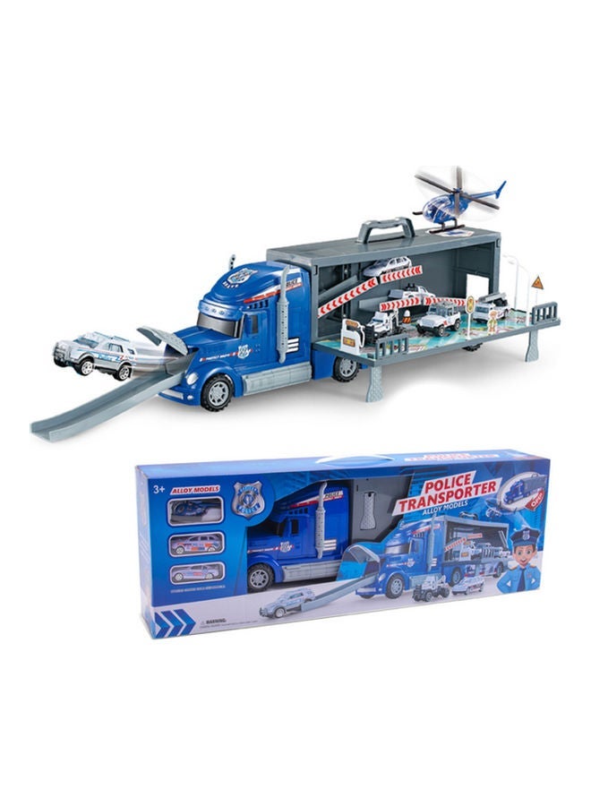 NIBEMINENT Container Tractor Parking Lot With 3 Alloy Cars multicolour 54x10.5x17cm - Image 5