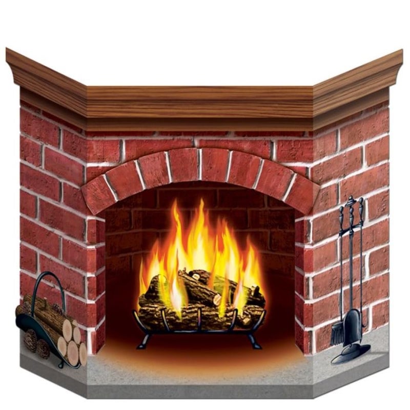 Beistle Brick Fireplace Stand-Up Party Accessory (1 count) (1/Pkg) - Image 1