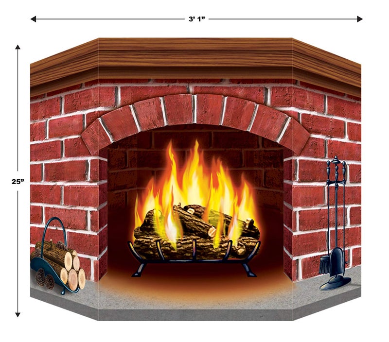 Beistle Brick Fireplace Stand-Up Party Accessory (1 count) (1/Pkg) - Image 3
