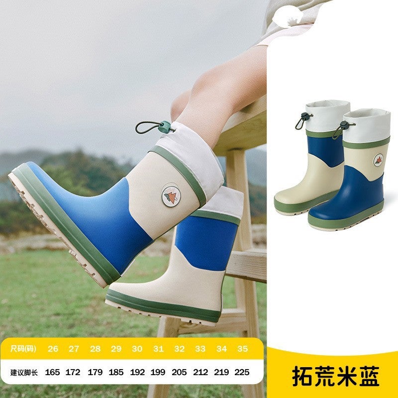 Lemon Baby Children'S Rain Boots Rubber Boys And Girls Anti-Slip Water Shoes Boys And Girls Long Tall Rain Boots For Primary School Students - Image 1