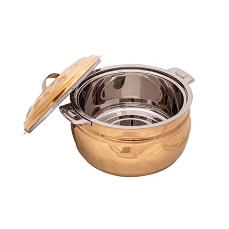 STAINLESS STEEL NEW DIAMOND HOTPOT 5 LITERS GOLD COLOUR - Image 2