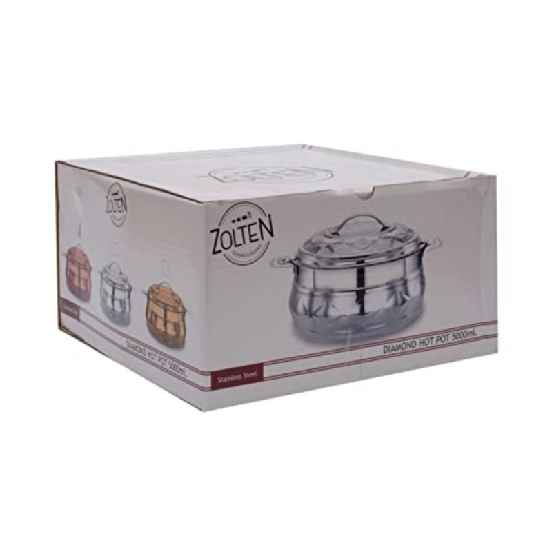 STAINLESS STEEL NEW DIAMOND HOTPOT 5 LITERS GOLD COLOUR - Image 3