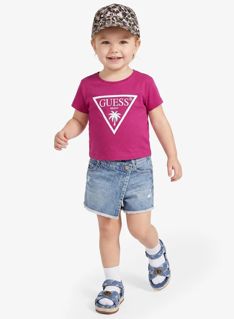 Guess Youth Graphic Crop Crew Neck T-Shirt