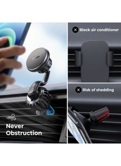 Lisen Magnetic Phone Holder for Car Mount Adjustable Phone Magnet for Car Enjoy Never Blocking Universal Air Vent Magnetic Car Cell Phone Holder Mount Fit for All 4”-13” Tablets & Smartphones  - Image 2