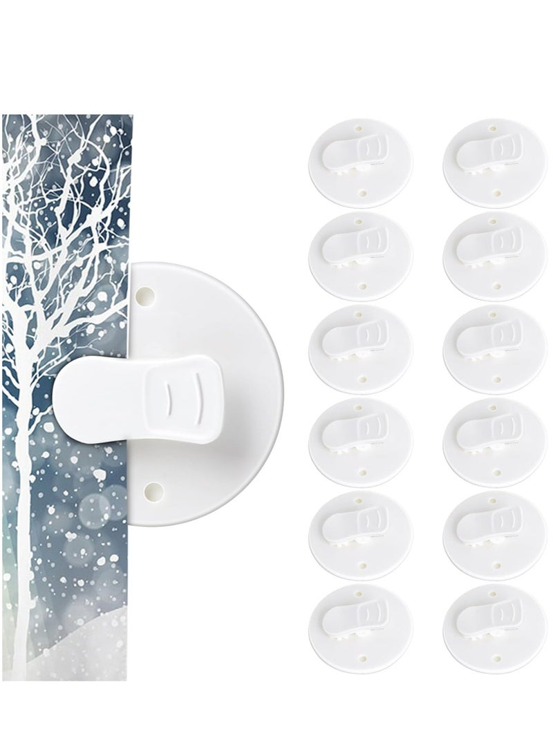 Loquat 12-Pack Self-Adhesive Shower Curtain Clips with Water Guard, for Home and Outdoor Decor - Image 1