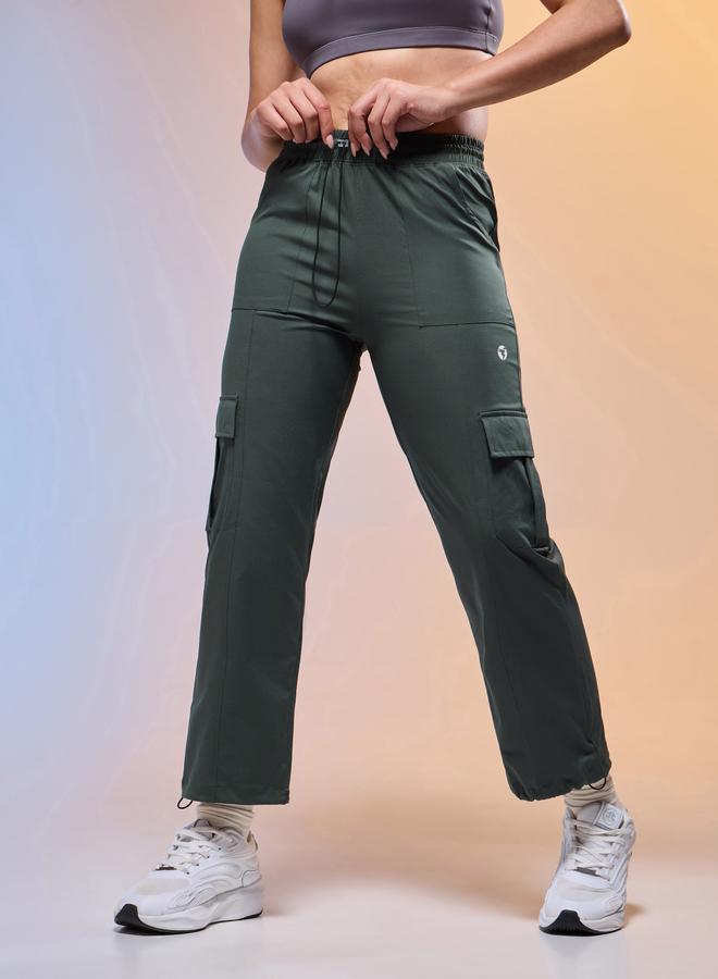 Technosport Women Solid Slim Fit Sports Cargo Track Pants - Image 2