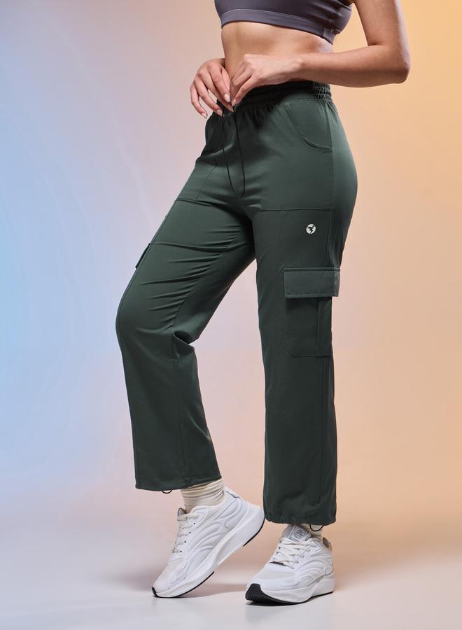Technosport Women Solid Slim Fit Sports Cargo Track Pants - Image 3