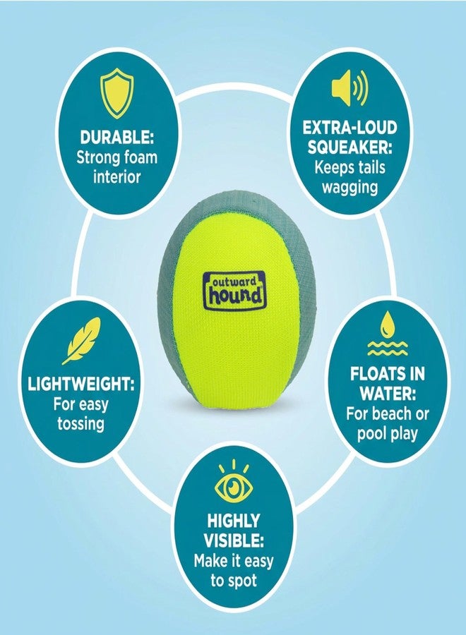 Outward Hound FlyFetch Squeak Ball Dog Toy, Extra‑Loud Squeaker, Durable Foam Core, Floats in Water, All Breeds, 4" - Image 3