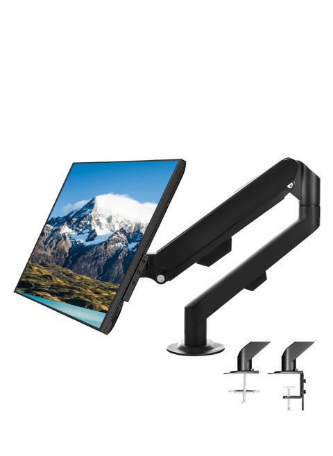 Monitor Desk Mount Single Arm Stand, Necomi Full Motion Monitor Arm with Gas Spring for 17 to 30 Inch LCD LED Computer Monitor(Holds up to 2-9kG)
