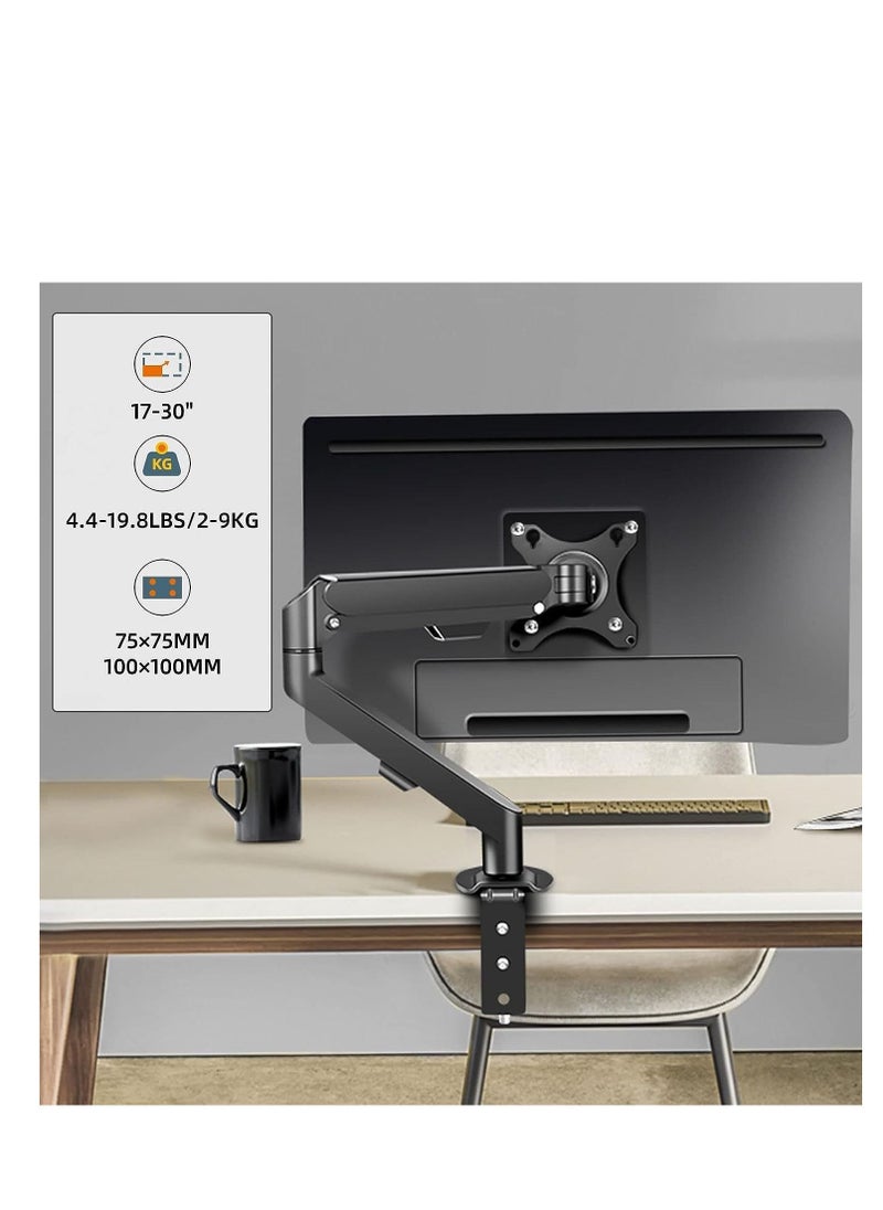 Arabest - Monitor Desk Mount Single Arm Stand, Necomi Full Motion Monitor Arm with Gas Spring for 17 to 30 Inch LCD LED Computer Monitor(Holds up to 2-9kG) - Image 1