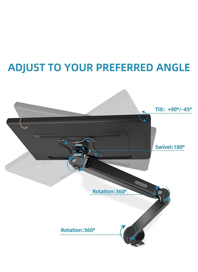Arabest - Monitor Desk Mount Single Arm Stand, Necomi Full Motion Monitor Arm with Gas Spring for 17 to 30 Inch LCD LED Computer Monitor(Holds up to 2-9kG) - Image 1