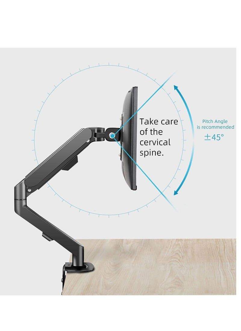 Arabest - Monitor Desk Mount Single Arm Stand, Necomi Full Motion Monitor Arm with Gas Spring for 17 to 30 Inch LCD LED Computer Monitor(Holds up to 2-9kG) - Image 1
