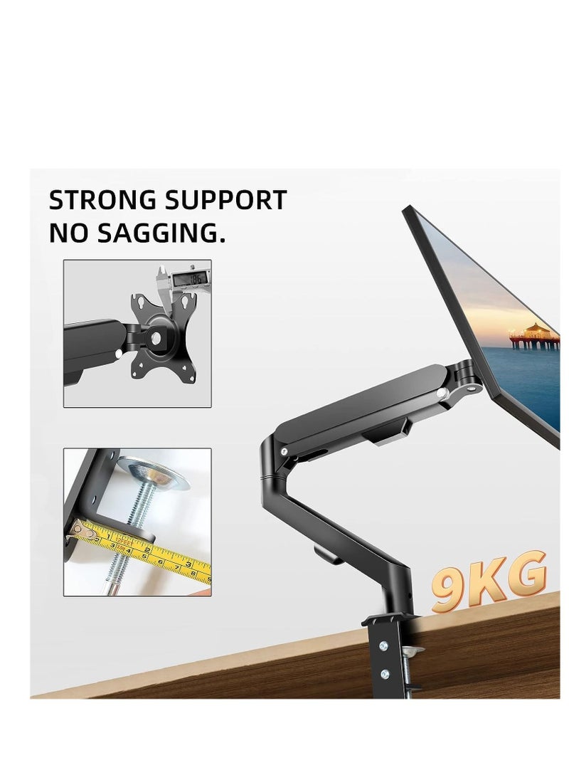 Arabest - Monitor Desk Mount Single Arm Stand, Necomi Full Motion Monitor Arm with Gas Spring for 17 to 30 Inch LCD LED Computer Monitor(Holds up to 2-9kG) - Image 1