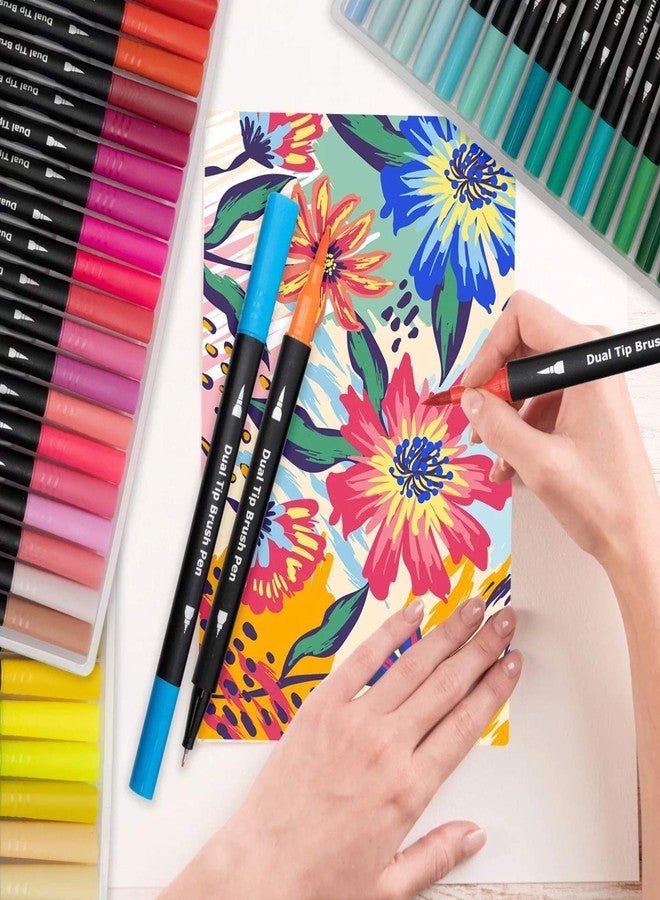 PATHOS INDIA 60 shade dual tip brush pens marker watercolor brush pen tip 0.4 Marker set of 60,Fine and Brush Tip Colored Pens for Coloring,Art,Sketching,Coloring Book,Drawing - Image 3