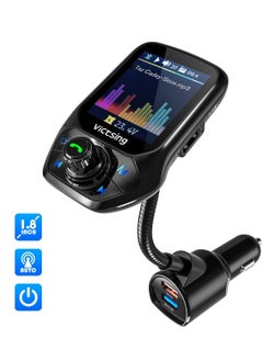 VicTsing VicTsing FM Transmitter Car 1.8" Color Screen Bluetooth Car Transmitter with 50% Higher Effeciency, 3 USB Ports with QC 3.0, 5 EQ Modes, Hands-Free Calling, U Disk/TF Card/Aux  - Image 4