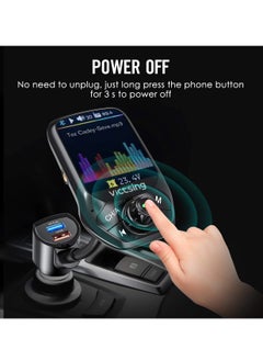 VicTsing VicTsing FM Transmitter Car 1.8" Color Screen Bluetooth Car Transmitter with 50% Higher Effeciency, 3 USB Ports with QC 3.0, 5 EQ Modes, Hands-Free Calling, U Disk/TF Card/Aux  - Image 2