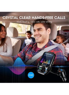 VicTsing VicTsing FM Transmitter Car 1.8" Color Screen Bluetooth Car Transmitter with 50% Higher Effeciency, 3 USB Ports with QC 3.0, 5 EQ Modes, Hands-Free Calling, U Disk/TF Card/Aux  - Image 3