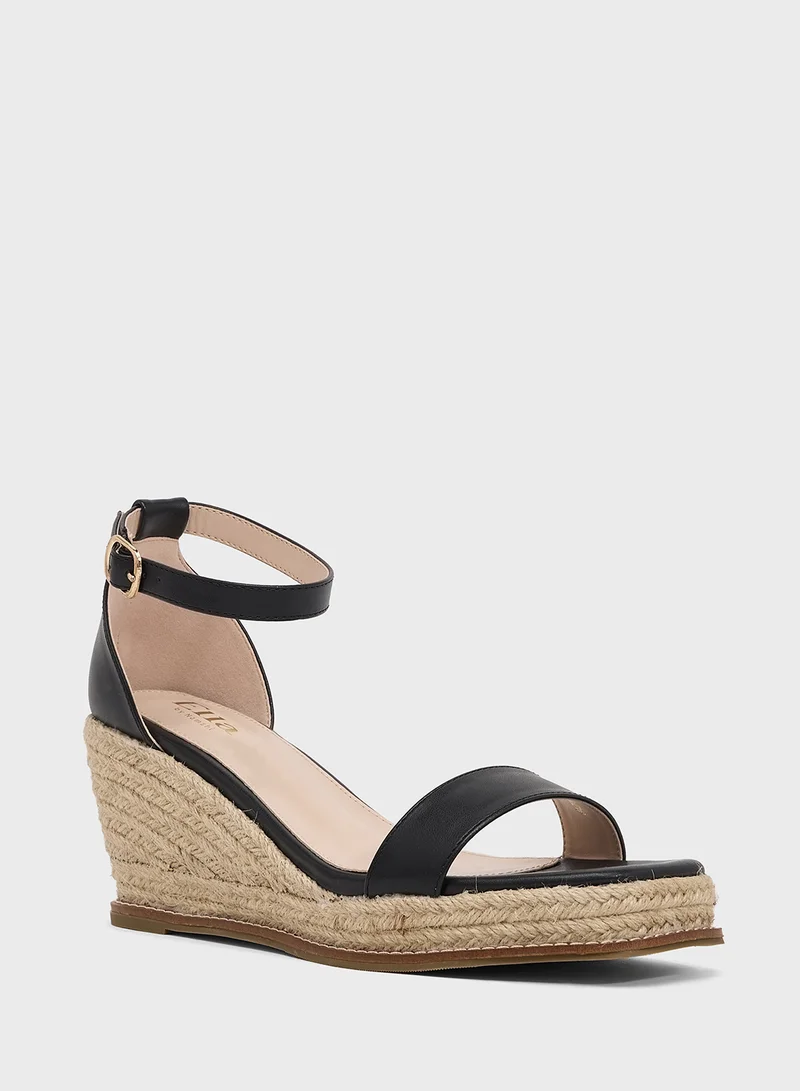 ELLA Double Strap Mid Wedge Sandal
