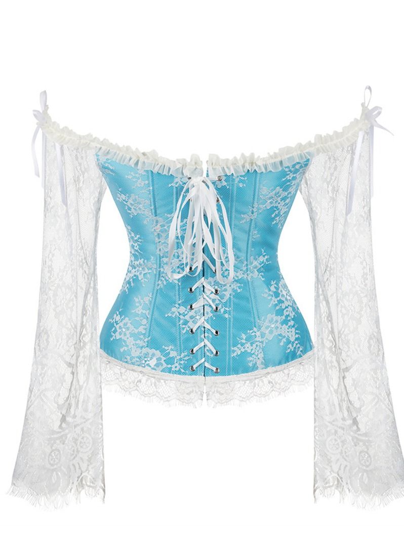 Loquat Mesh Long Sleeved Corset Blue - Image 3
