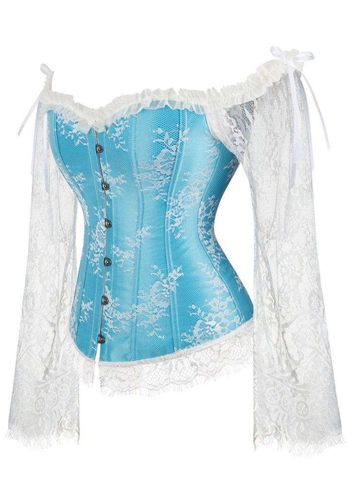 Loquat Mesh Long Sleeved Corset Blue - Image 2