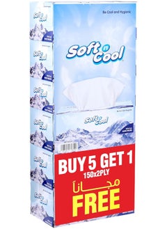 Soft N Cool Facial Tissue, 200 Sheets x 2 Ply, Pack of 5 + 1 Free