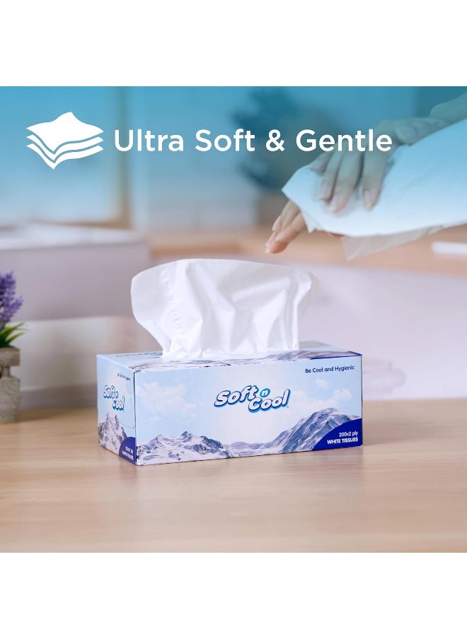 Soft n Cool - Soft N Cool Facial Tissue, 200 Sheets x 2 Ply, Pack of 5 + 1 Free - Image 1