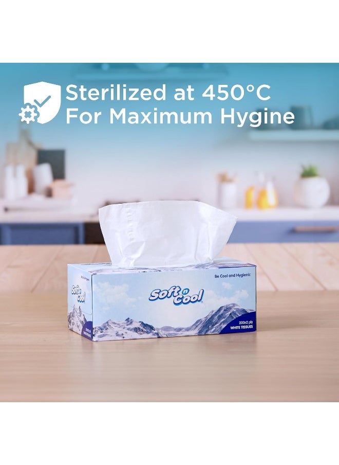 Soft n Cool - Soft N Cool Facial Tissue, 200 Sheets x 2 Ply, Pack of 5 + 1 Free - Image 1