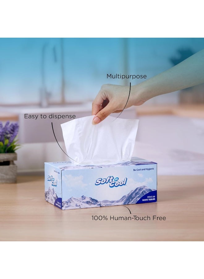 Soft n Cool - Soft N Cool Facial Tissue, 200 Sheets x 2 Ply, Pack of 5 + 1 Free - Image 1