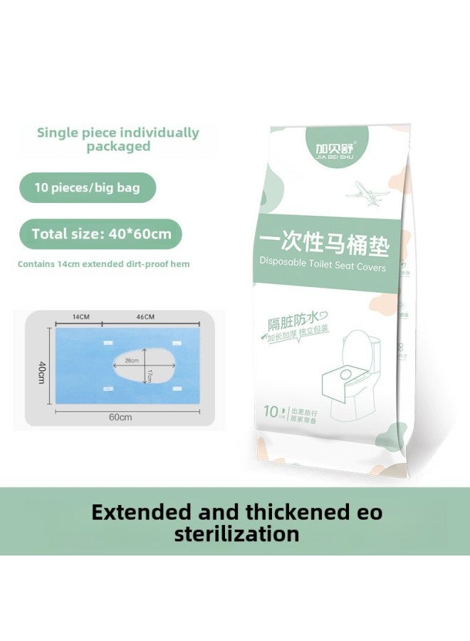 Travel Disposable Bed Sheets Four-piece Set Dirty-separated Sterilization Disposable Hotel Beauty Salon Bed Sheets Disposable Bedding-Color:Adhesive Double-layer Toilet Seat Paper 10 Pieces/pack (each Piece Is Individually Packed) - Image 1