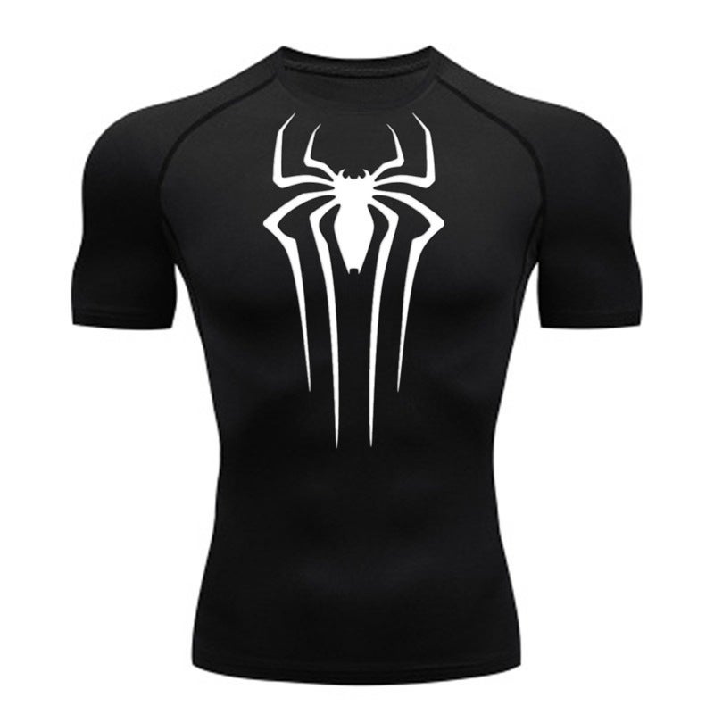 Men'S Fitness Short-Sleeved Top Sports Running Tight Crewneck T-Shirt Basketball Football Compression Quick-Drying Clothes - Image 2