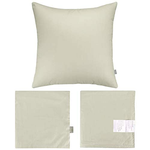 Thmyo 4-Pack 100% Cotton Comfortable Solid Decorative Throw Pillow Case Thmyo Square Cushion Cover Pillowcase Sublimation Blank Pillow Covers DIY Throw Pillowcase for Sofa Bedroom(16x16 inch/ 40x40cm Beige) - Image 5