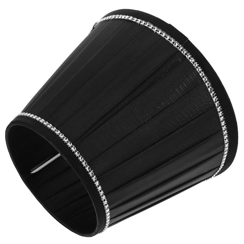 Pleated Fabric Lamp Shade with Rhinestones for Table Desk Bedroom Lounge Easy Install - Image 2