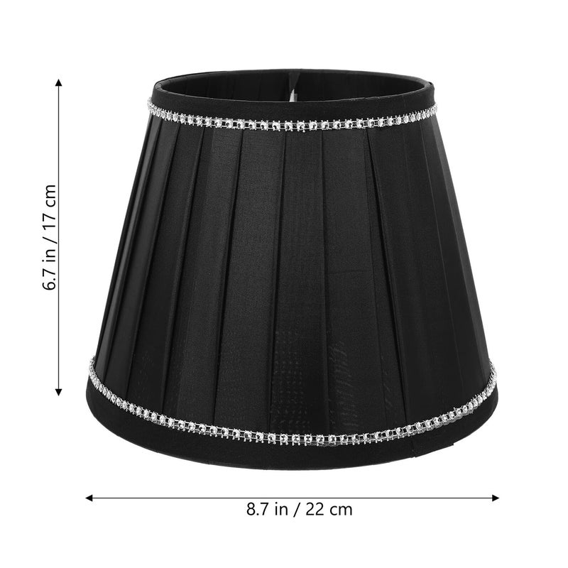 Pleated Fabric Lamp Shade with Rhinestones for Table Desk Bedroom Lounge Easy Install - Image 5