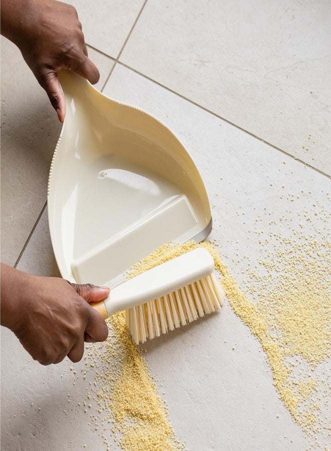 Full Circle Daily Sweep Dustpan & Brush Set with Rubber Edge, Built-in Lint Comb, Bamboo Handle, 50% Post-Consumer Recycled Plastic,Compact & Countertop-Worthy Design,Plastic-Free Packaging - Image 3