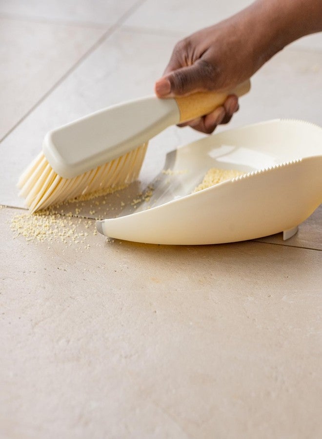 Full Circle Daily Sweep Dustpan & Brush Set with Rubber Edge, Built-in Lint Comb, Bamboo Handle, 50% Post-Consumer Recycled Plastic,Compact & Countertop-Worthy Design,Plastic-Free Packaging - Image 4