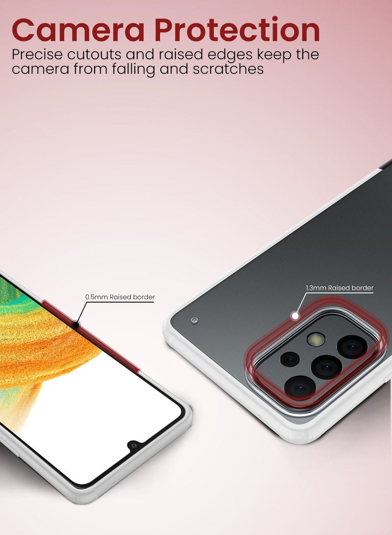 Moxedo Samsung Galaxy A33 5G Shockproof Drop Protection Slim Design Frosted Matte Back Case Cover (White) - Image 5