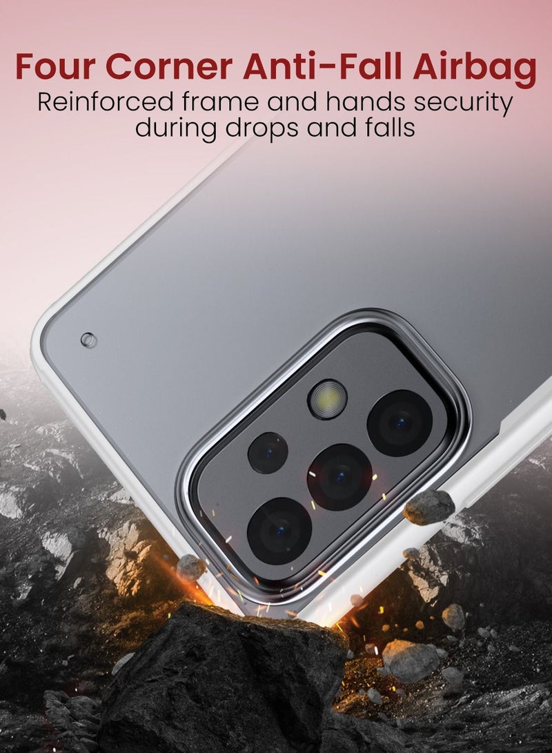 Moxedo Samsung Galaxy A33 5G Shockproof Drop Protection Slim Design Frosted Matte Back Case Cover (White) - Image 4