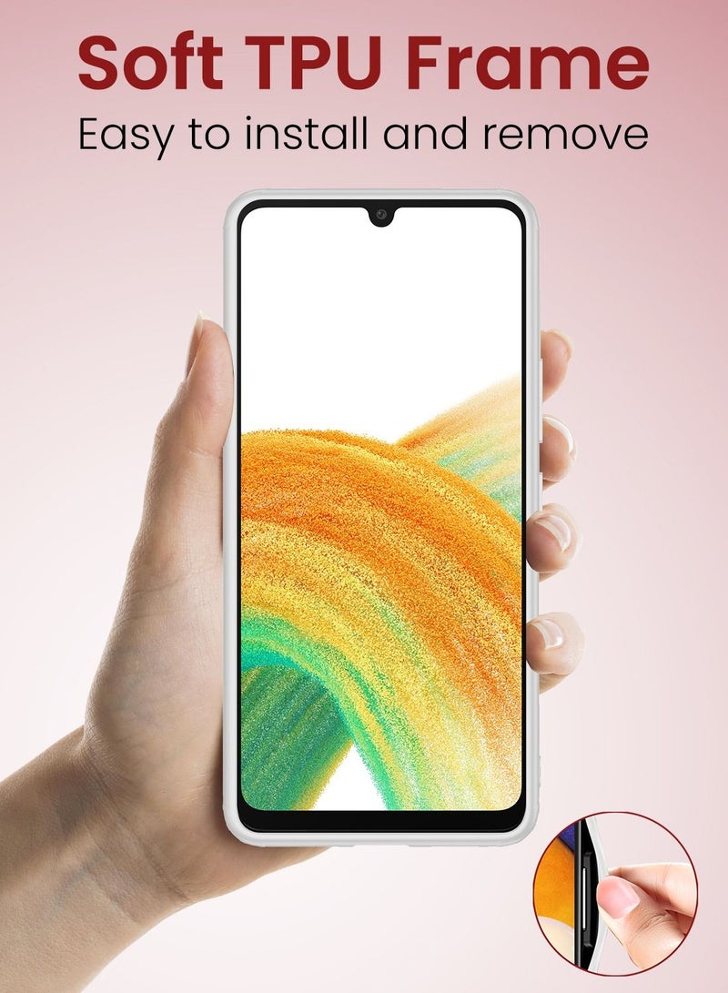 Moxedo Samsung Galaxy A33 5G Shockproof Drop Protection Slim Design Frosted Matte Back Case Cover (White) - Image 3