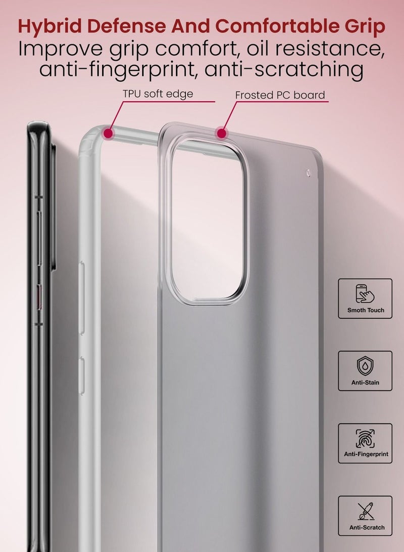 Moxedo Samsung Galaxy A33 5G Shockproof Drop Protection Slim Design Frosted Matte Back Case Cover (White) - Image 2