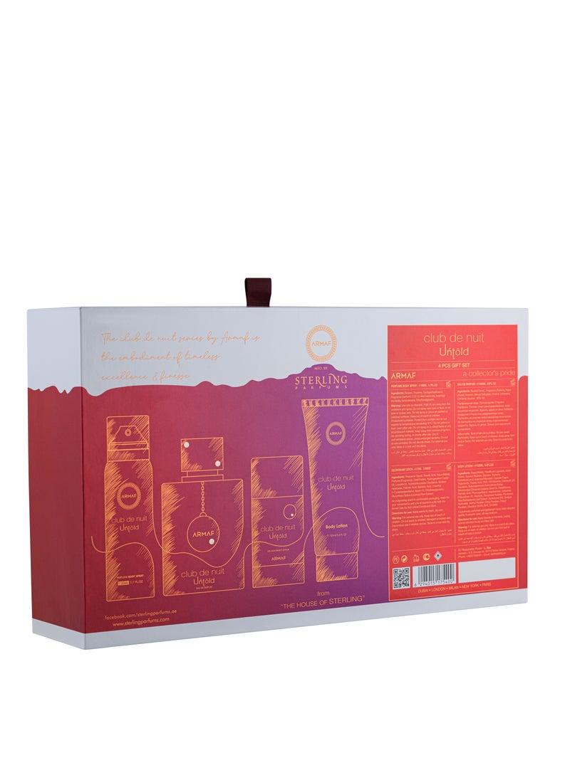 Armaf 4pc Club De Nuit Untold 50ml Body Spray+105ml Edp+75g Deo Stick+100ml Bodylotion  - Image 2