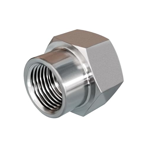 Fitvell Stainless Steel 3/4'' GHT Female x1/2''NPT Female Garden Hose Adapter,Water Hose Connector with washer - Image 2