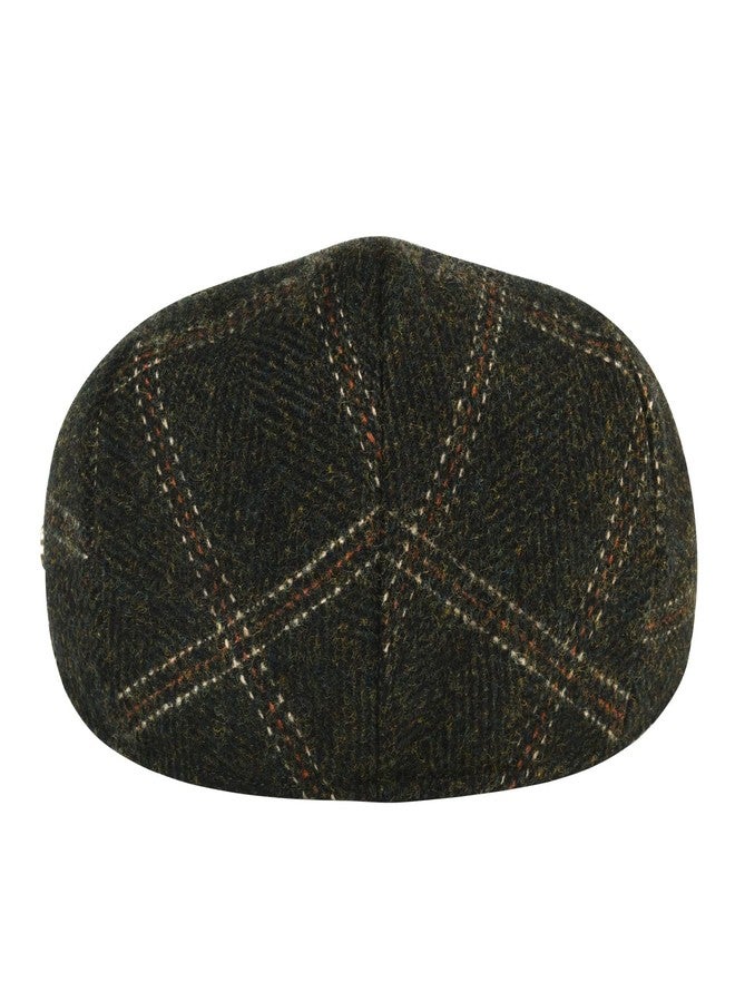 VOBOOM Men's Herringbone Flat Ivy Newsboy Hat Wool Blend Gatsby Cabbie Cap, Plaid Green, 7 5/8 - Image 4