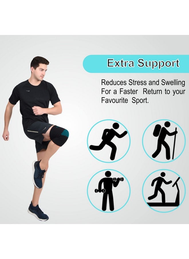 AccuSure - AccuSure Knee Brace Compression Sleeve- Best Support for Arthritis, Gym, Running, Basketball, Meniscus Tear, Sports, Joint Pain Relief, Injury Recovery For Men, Women|Pair - Image 1