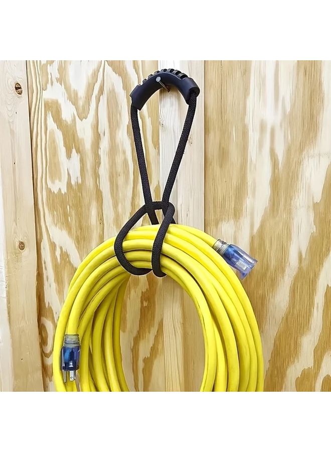 Heavy Duty Nylon Storage Strap With Ergonomic Handle Foldable Organizer Bag Black - Image 3